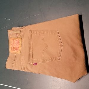 Men's Levi's 513 dark tan khaki denim jeans size 32x32
